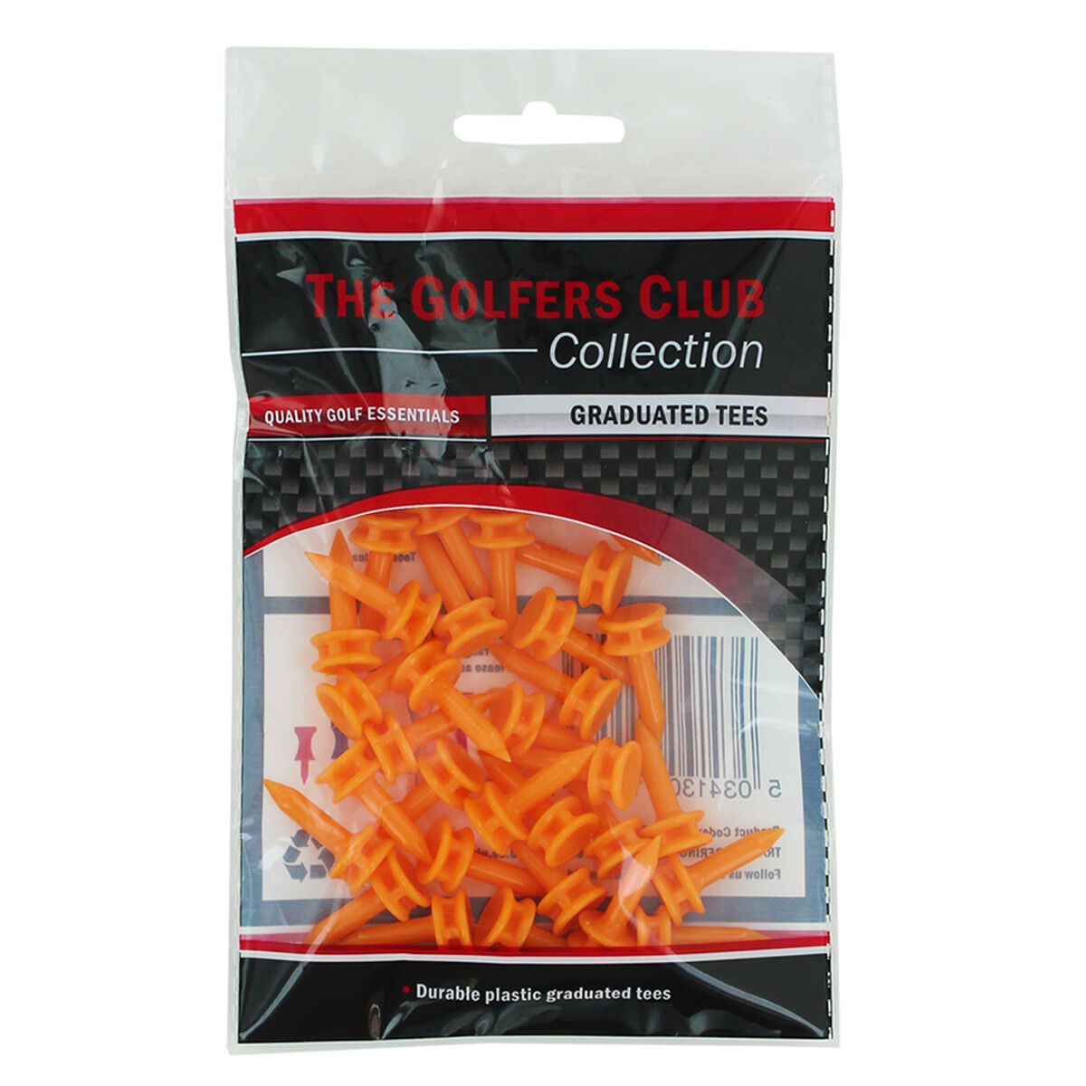 The Golfers Club Orange Pack of 35 Step Height Golf Tees, Size: 6mm | American Golf