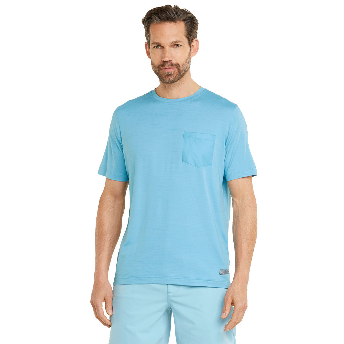 PUMA Golf Men’s Blue EGW Cloudspun Pushcart Pocket Golf T-Shirt, Size: Large | American Golf