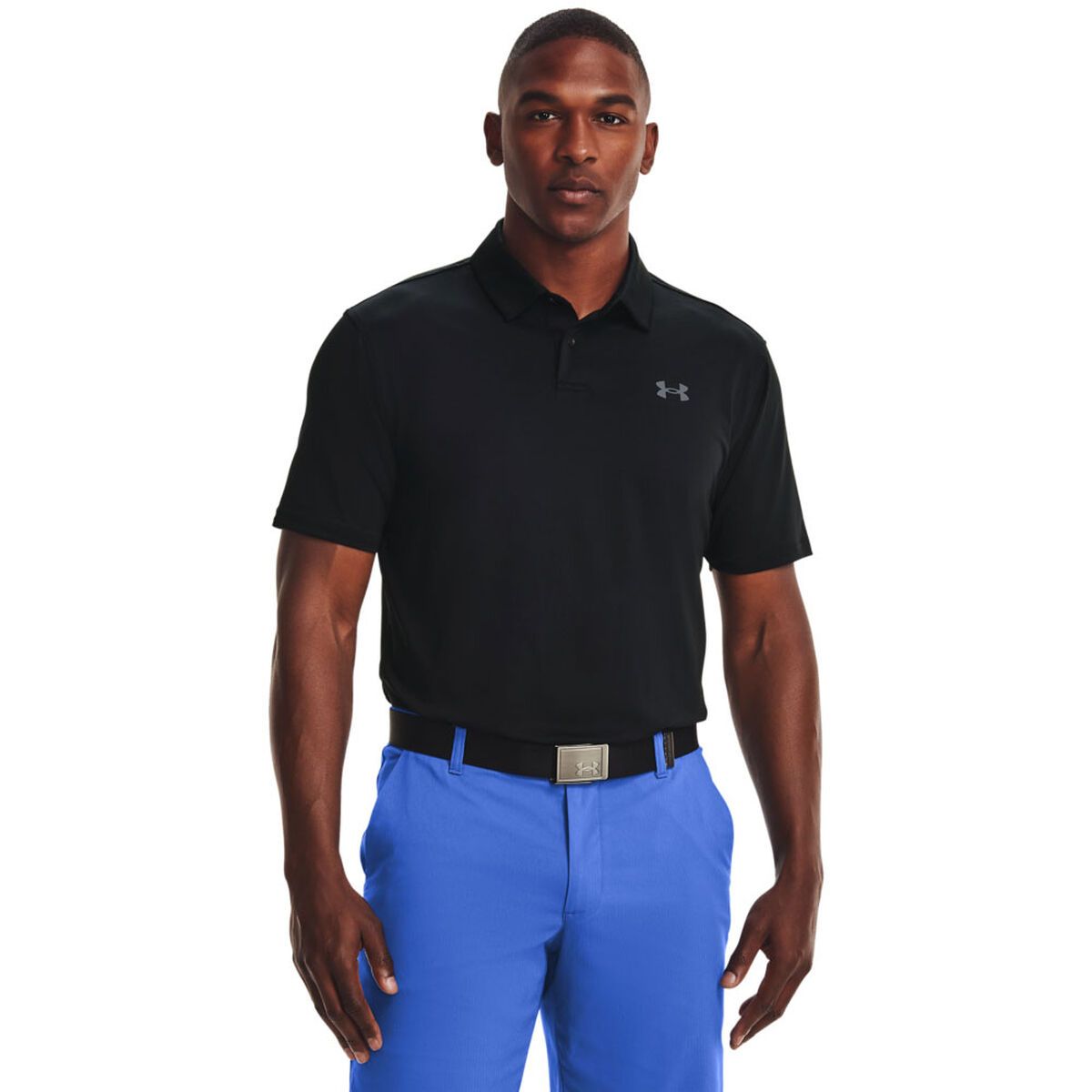 Under Armour Men’s Black Textured T2G Golf Polo Shirt, Size: Medium | American Golf