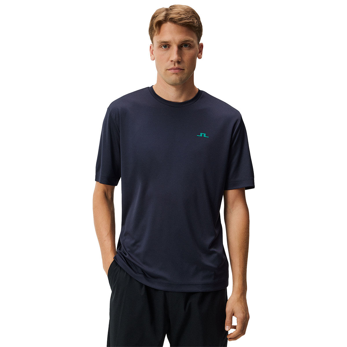 J.Lindeberg Men’s Navy Blue Lightweight Ade Golf T-Shirt, Size: Small | American Golf
