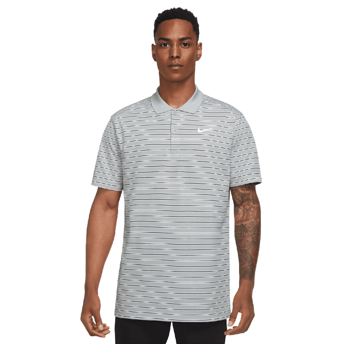 Nike Men’s Dri-FIT Victory Striped Golf Polo Shirt, Mens, Light smoke grey/obsidian, Xxl | American Golf