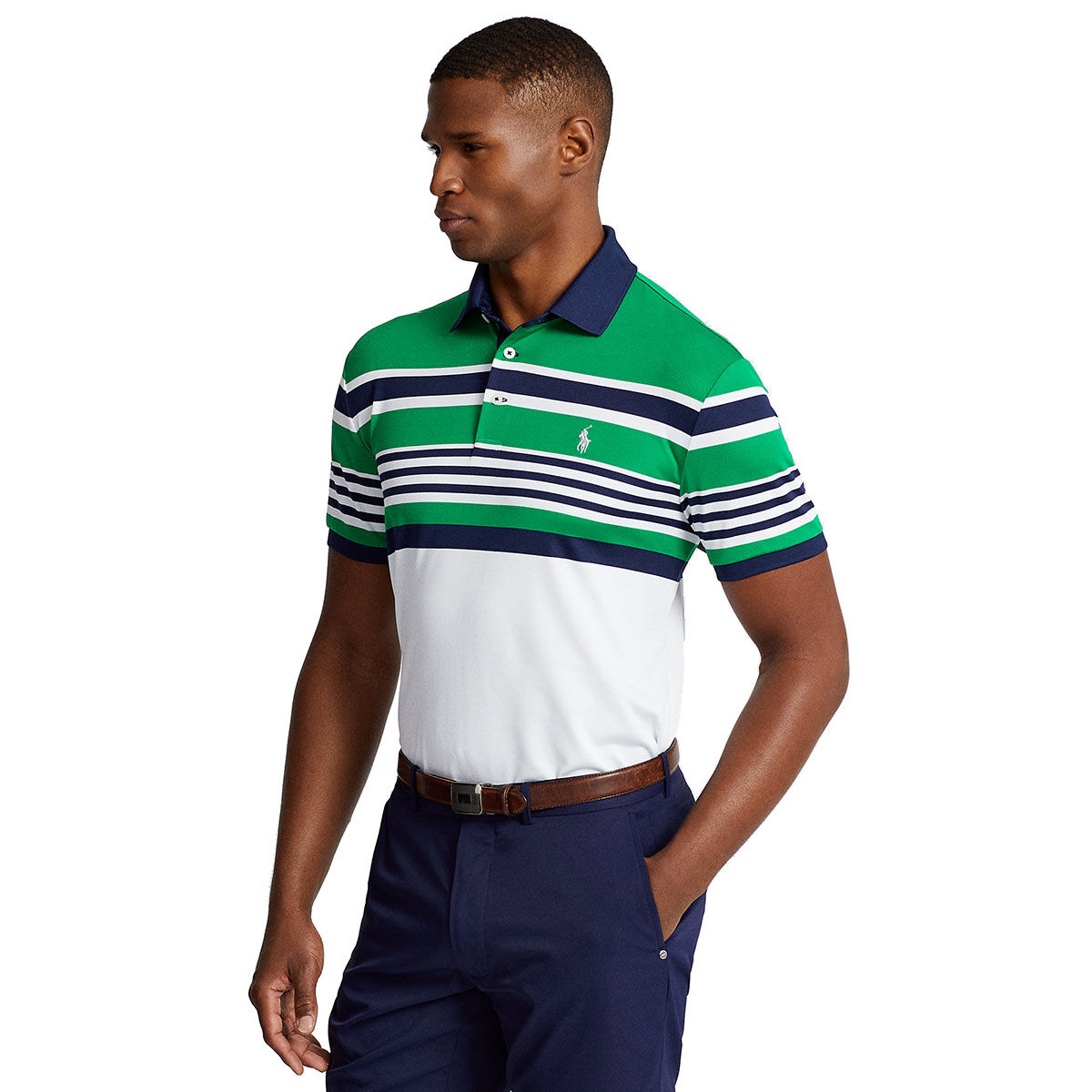 Ralph Lauren Classic Fit Performance Mesh Golf Polo Shirt, Mens, Royal blue, Small | American Golf