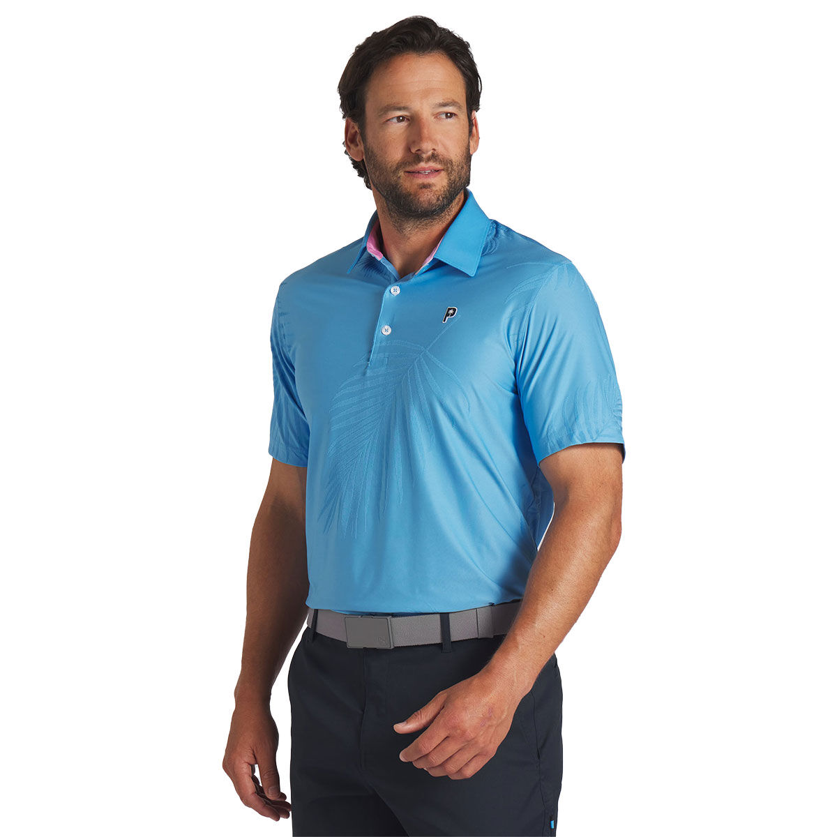 PUMA Men’s X Palm Tree Crew Jacquard Golf Polo Shirt, Mens, Regal blue, Medium | American Golf