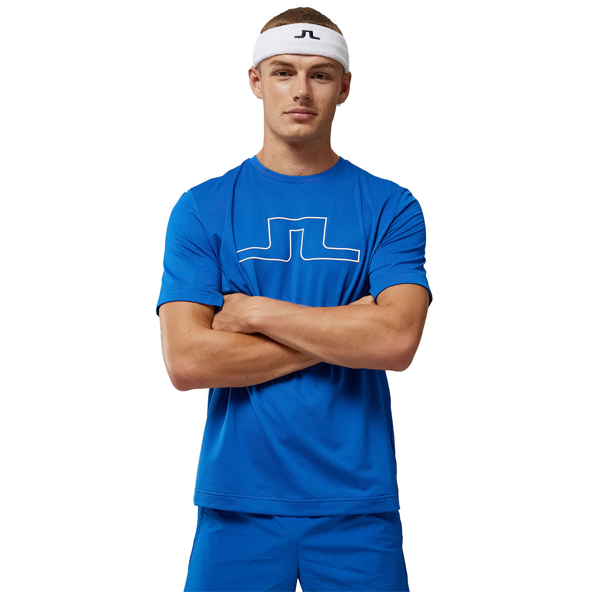 J.Lindeberg Men’s Bridge Graphic Golf T-Shirt, Mens, Nautical blue, Small | American Golf