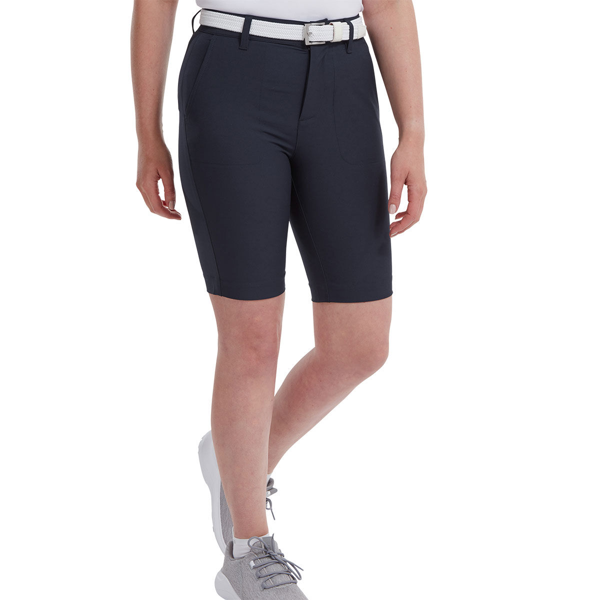 FootJoy Essentials Stretch Womens Shorts, Female, Navy blue, 12 | American Golf