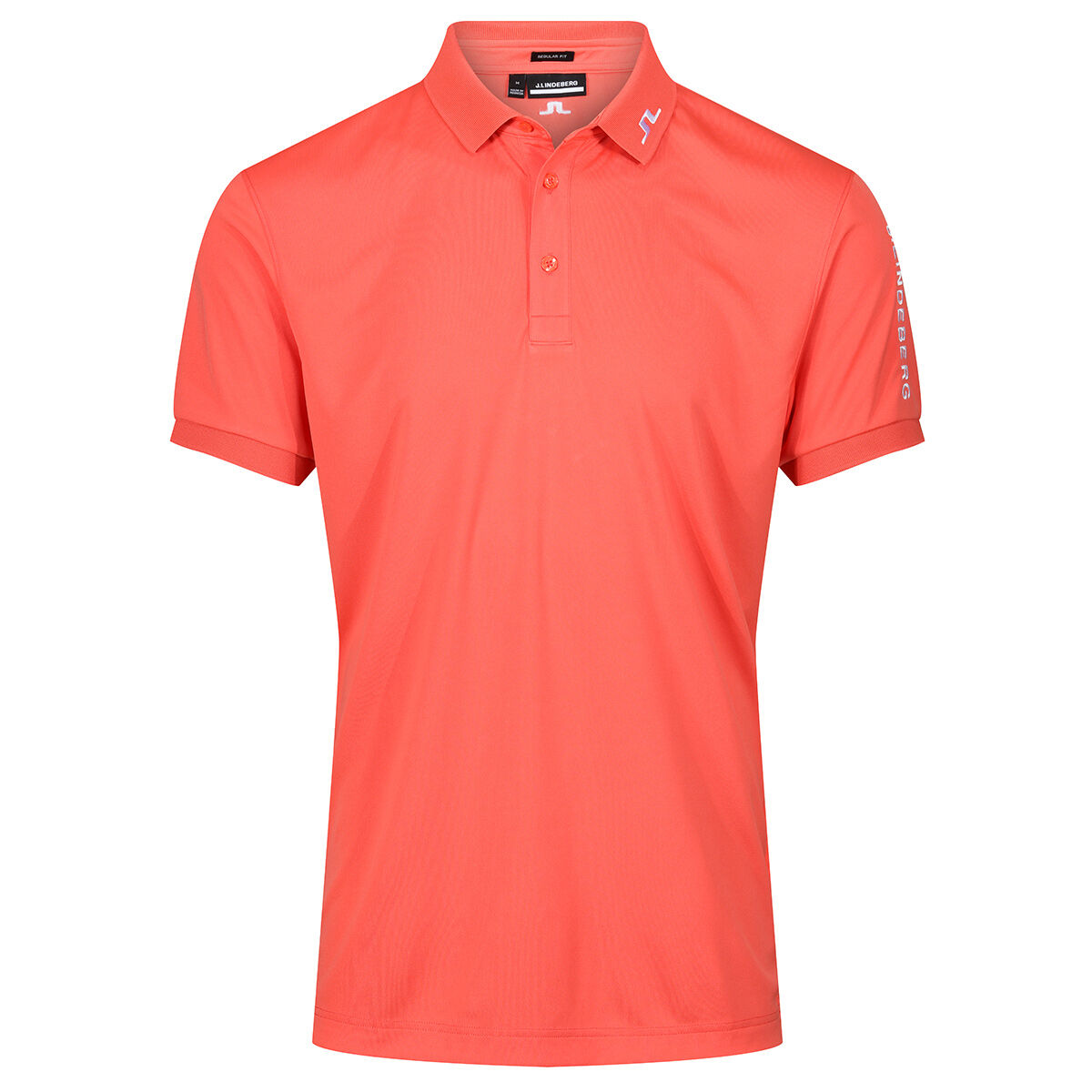 J.Lindeberg Men’s Tour Tech Golf Polo Shirt, Mens, Hot coral, Large | American Golf