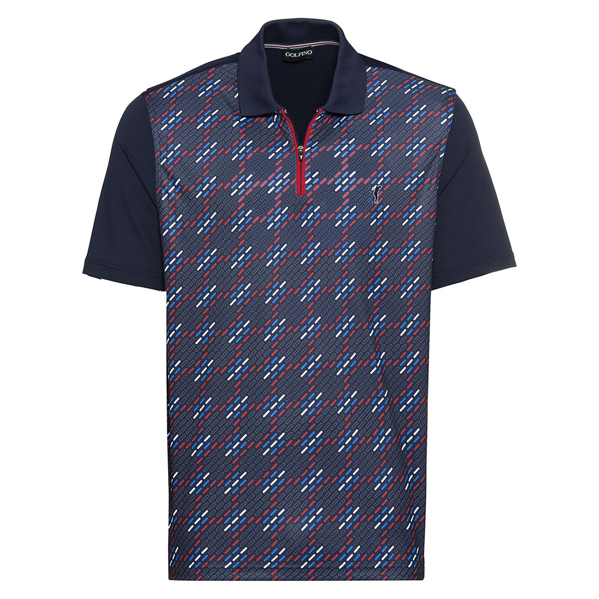 GOLFINO Men’s Tab Print Golf Polo Shirt, Mens, Seven seas, Small | American Golf