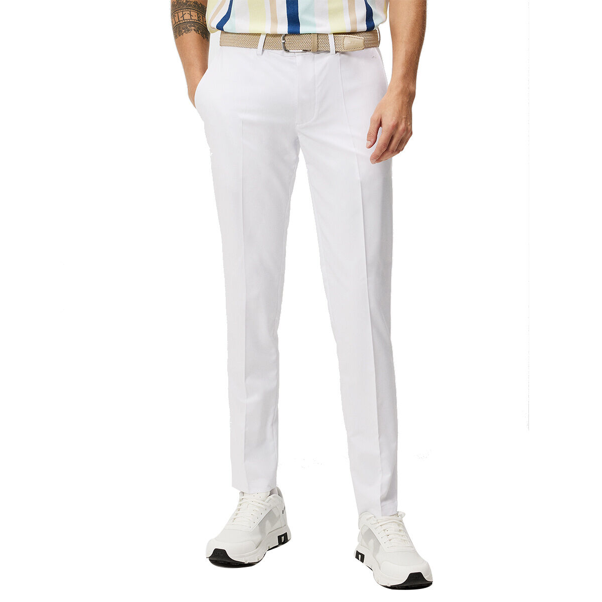 J.Lindeberg Men’s Elof Golf Trousers, Mens, White, 30, Regular | American Golf
