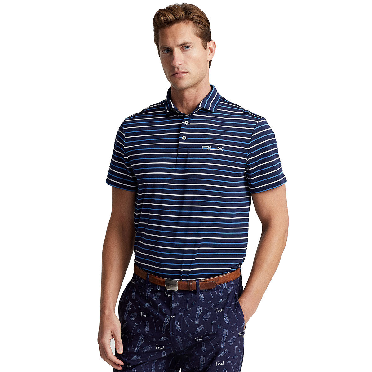 Ralph Lauren Men’s Custom Slim Fit Performance Golf Polo Shirt, Mens, French navy, Medium | American Golf