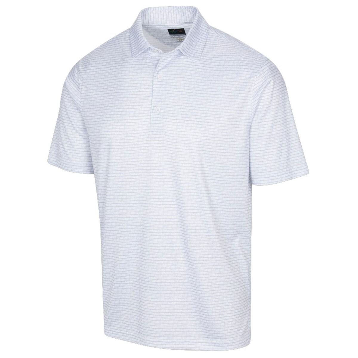 Greg Norman Men’s White Comfortable ML75 Microlux Cart Print Golf Polo Shirt, Size: L | American Golf