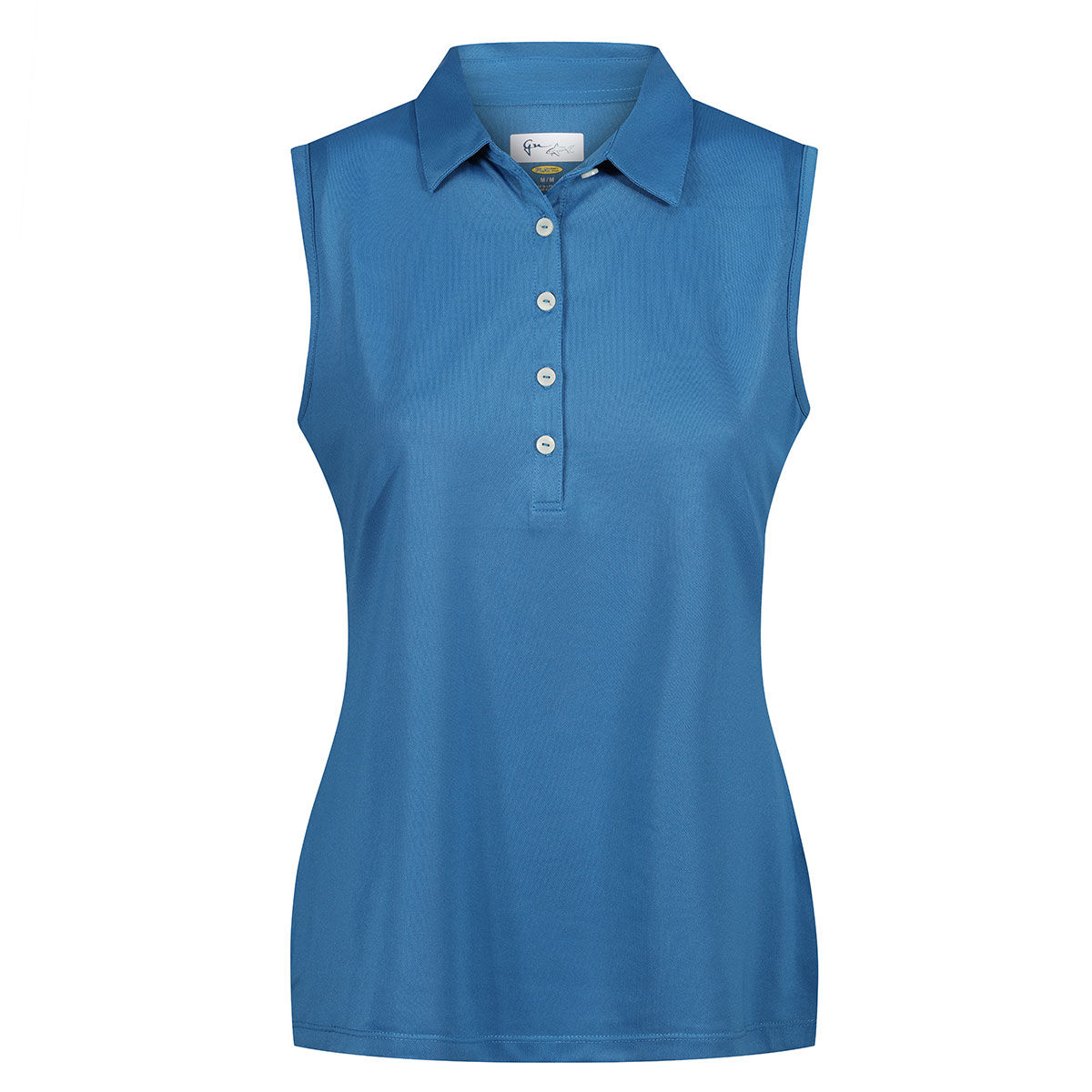 Greg Norman Women’s Blue Freedom Pique Sleeveless Golf Polo Shirt, Size: L | American Golf