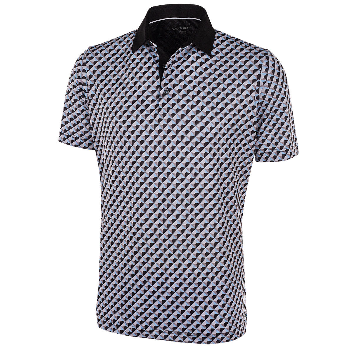 Galvin Green Black, Blue and Grey Men’s Mercer Golf Polo Shirt, Size: Small | American Golf