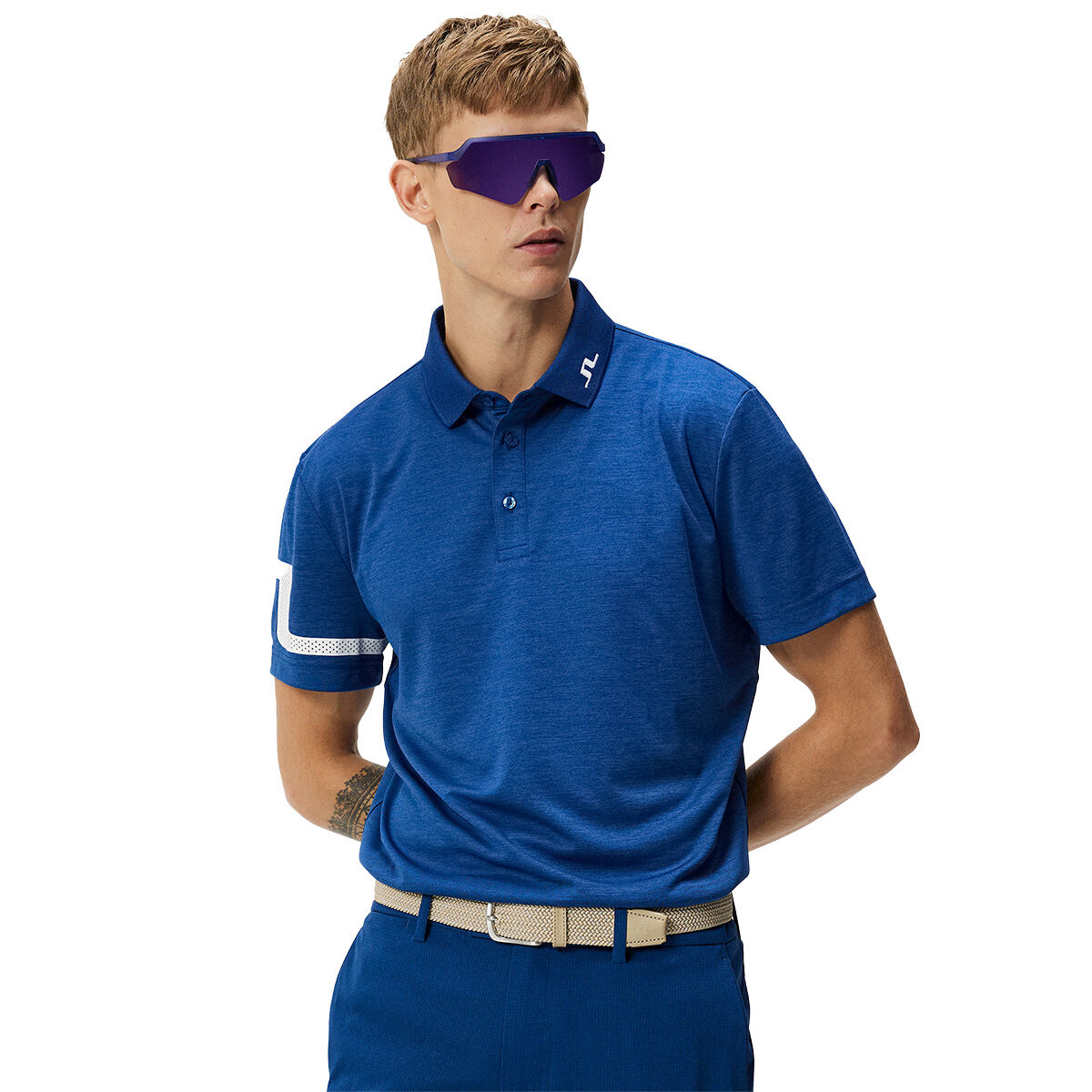 J.Lindeberg Men’s Heath Golf Polo Shirt, Mens, Estate blue, Xl | American Golf