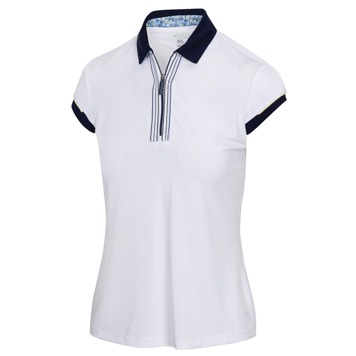 Greg Norman Womens Nikki ML75 Stretch Capped Sleeve Golf Polo Shirt, Female, White, Medium | American Golf