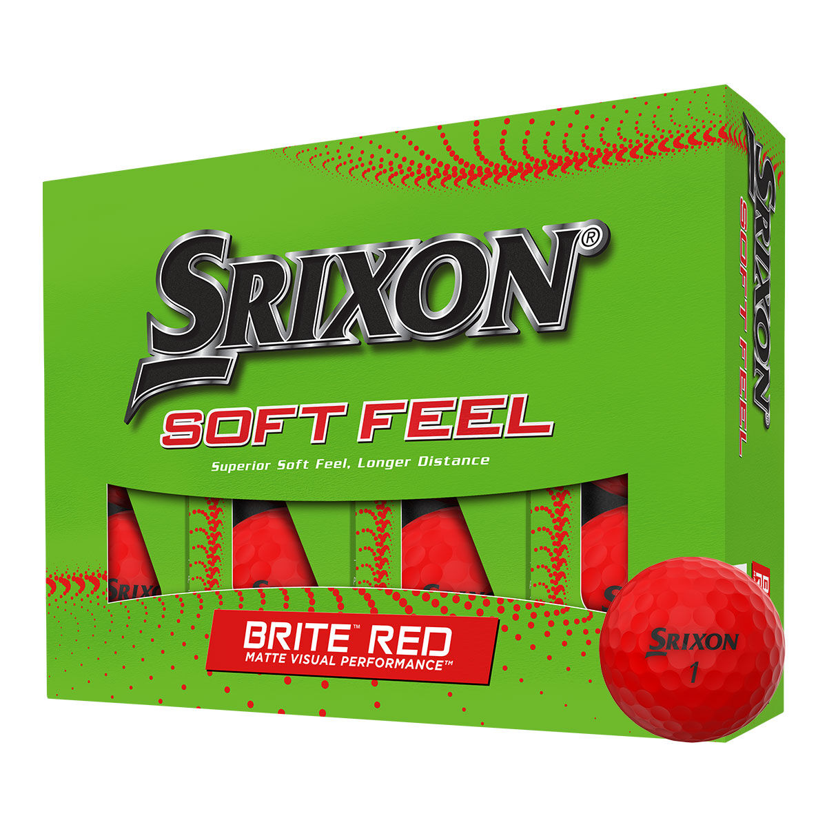 Srixon Red Comfortable Soft Feel Brite 12 Golf Ball Pack | American Golf, One Size