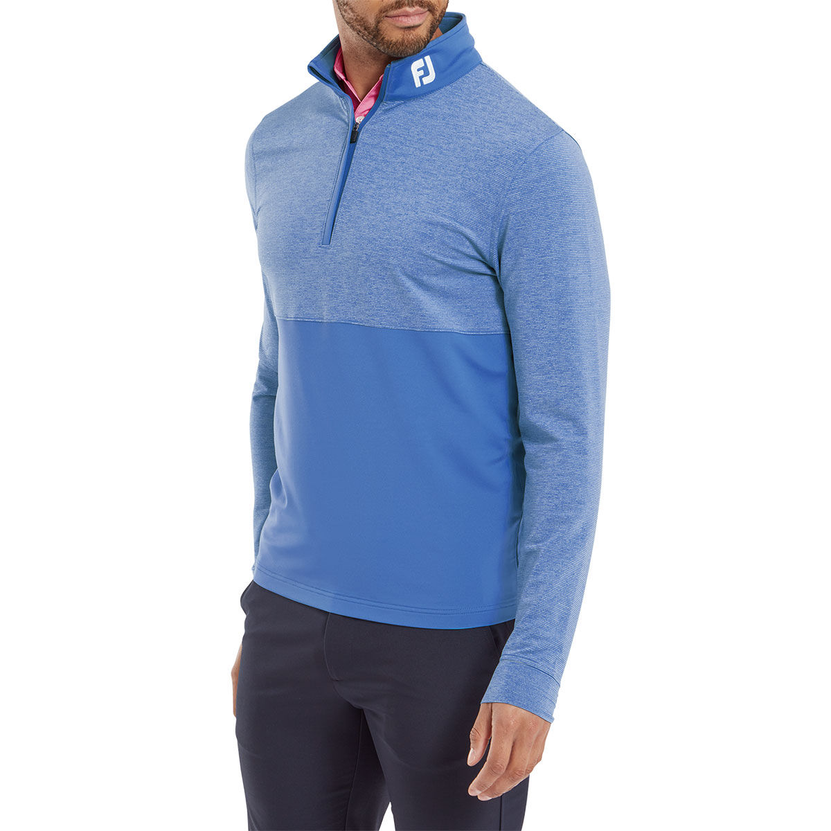 FootJoy Men’s Spaced Dye Blocked Chill-Out Golf Mid Layer, Mens, Sapphire, Small | American Golf