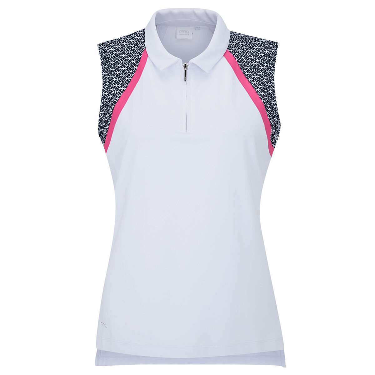 PING Womens Ansie Sleeveless Golf Polo Shirt, Female, White, 12 | American Golf