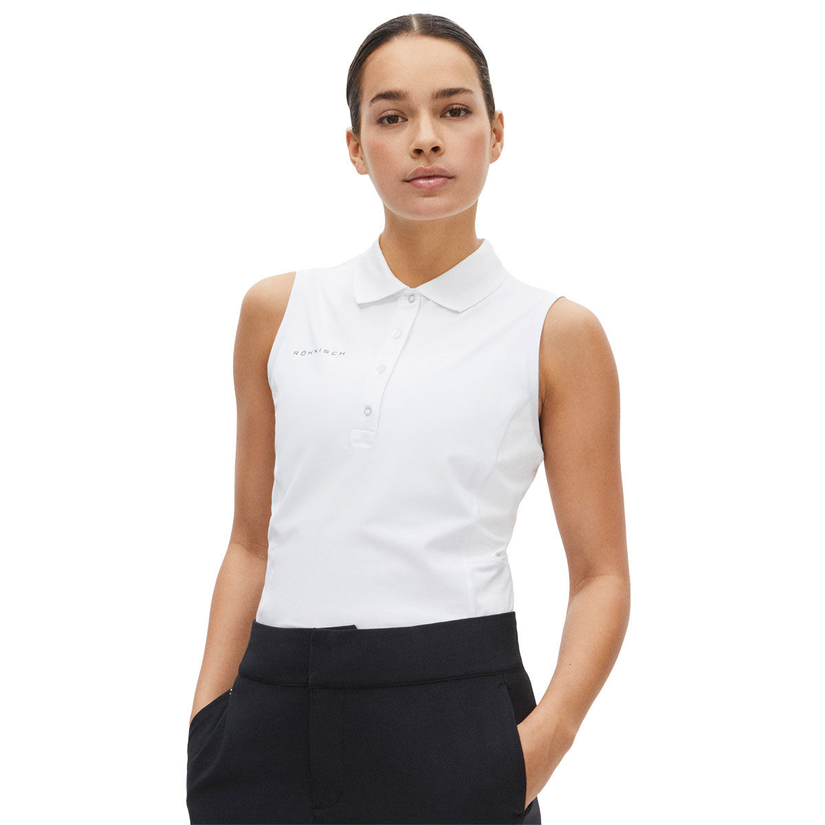 Rohnisch Womens Nicky Golf Polo Shirt, Female, White, Medium | American Golf