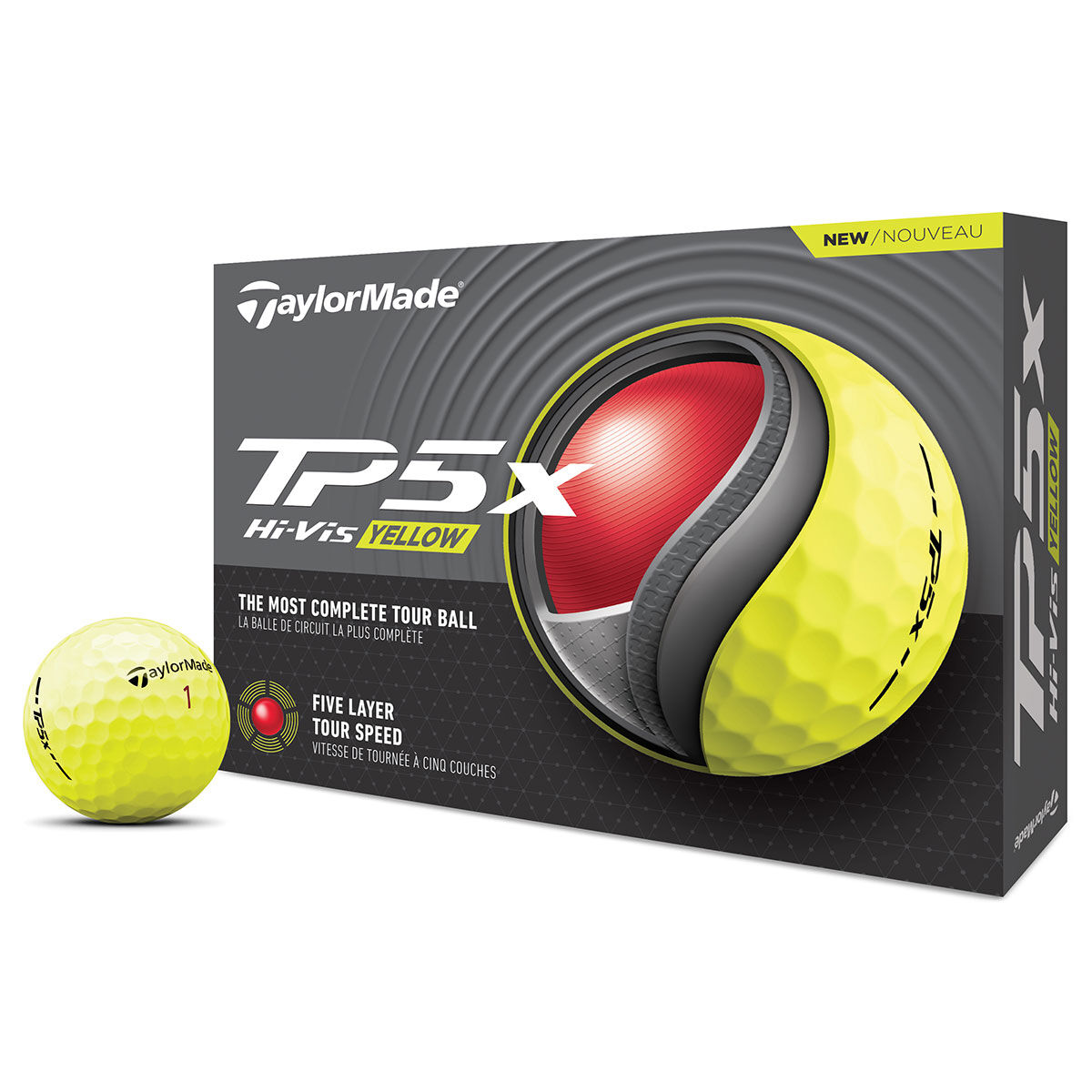 TaylorMade TP5 X 12 Golf Ball Pack, Mens, Yellow | American Golf