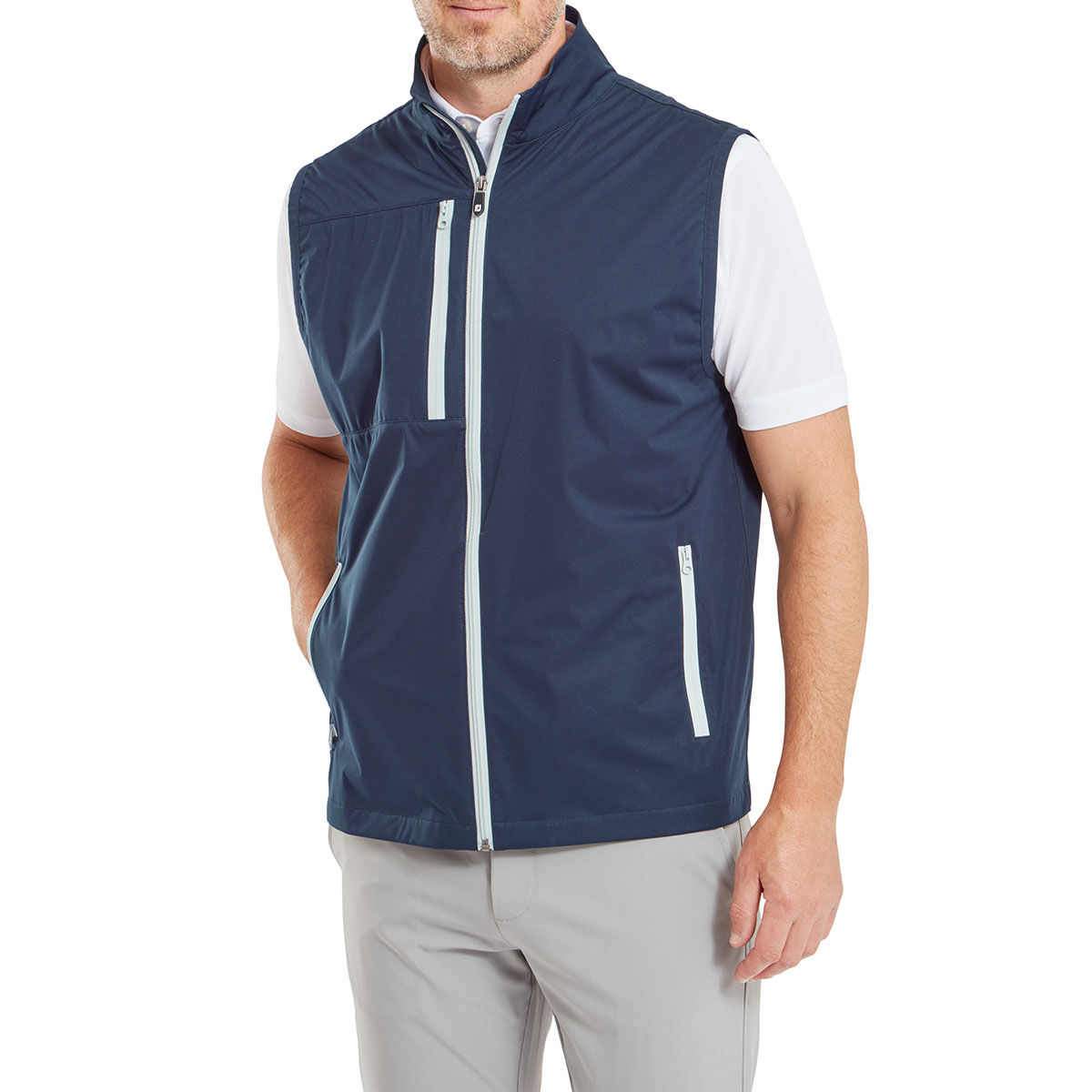 FootJoy Men’s Tempo Series Softshell Golf Vest, Mens, Navy blue, Small | American Golf
