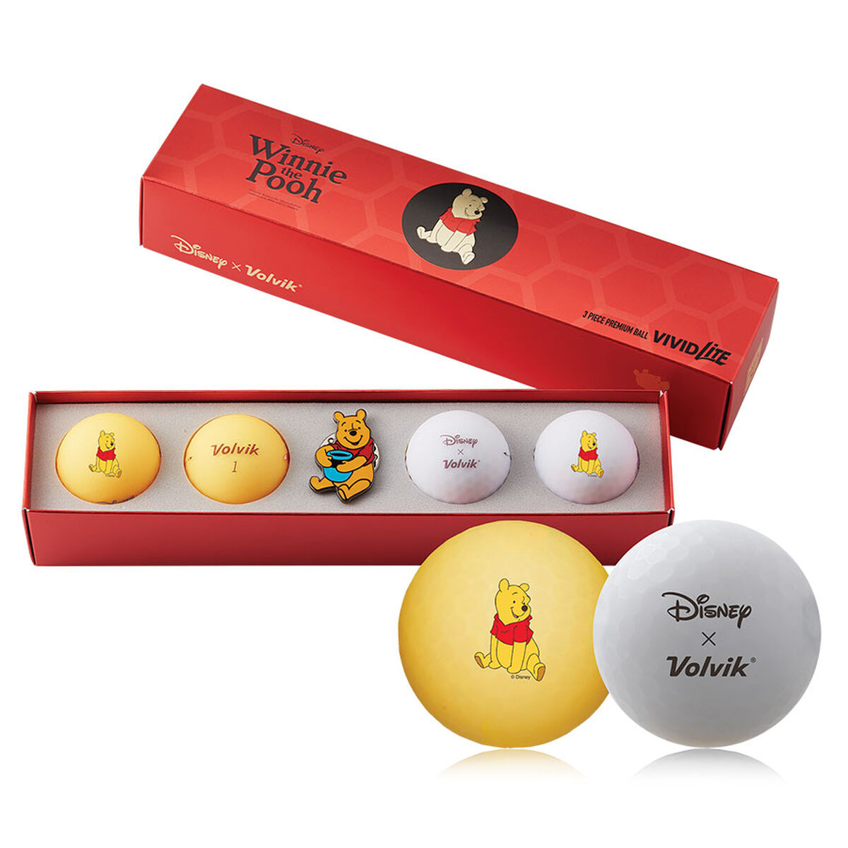 Volvik Vivid Lite Disney 4 Golf Ball Pack, Mens, Pooh | American Golf