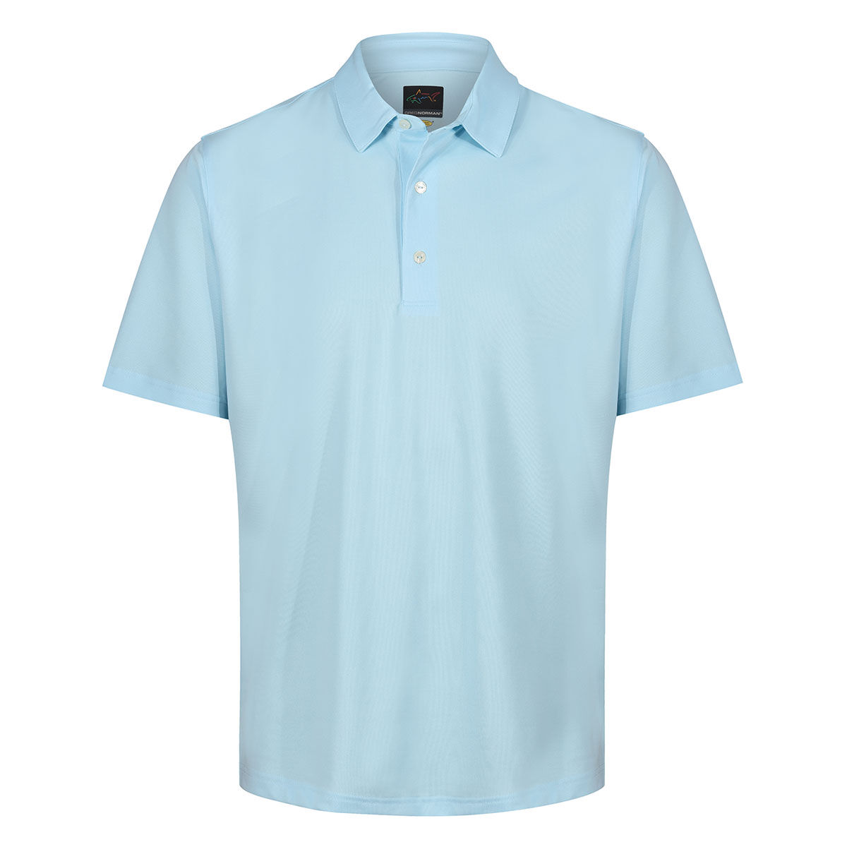 Greg Norman Mens Light Blue Comfortable Neck Logo Stretch Golf Polo Shirt, Size: Xl | American Golf