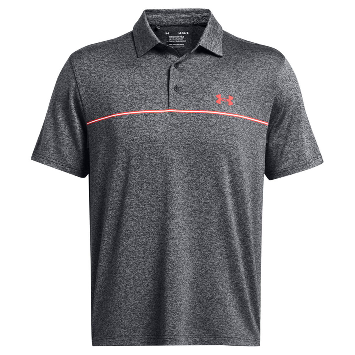 Under Armour Men’s Playoff 3.0 Slice Stripe Printed Golf Polo Shirt, Mens, Black solstice, Xl | American Golf