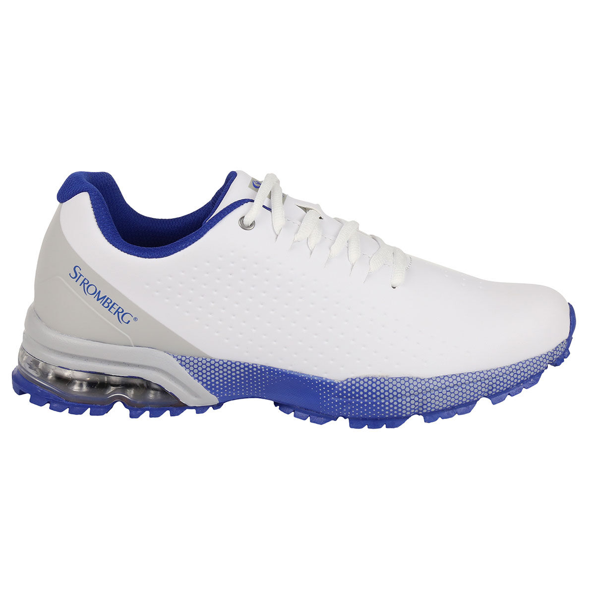 Stromberg White and Blue Waterproof Ailsa Spikeless Golf Shoes, Size: 7 | American Golf