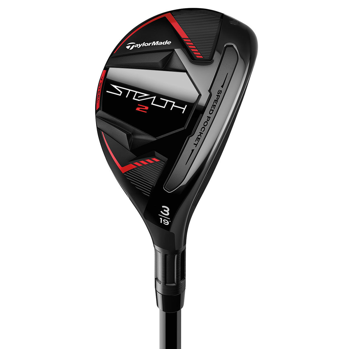 TaylorMade Men’s Black and Red STEALTH 2 Rescue Regular Fuji Ventus Right Hand Golf Hybrid, Size: 19deg | American Golf