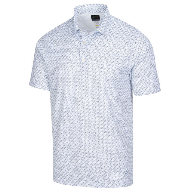 Greg Norman Men's Microlux ML75 Iron Print Golf Polo Shirt from ...