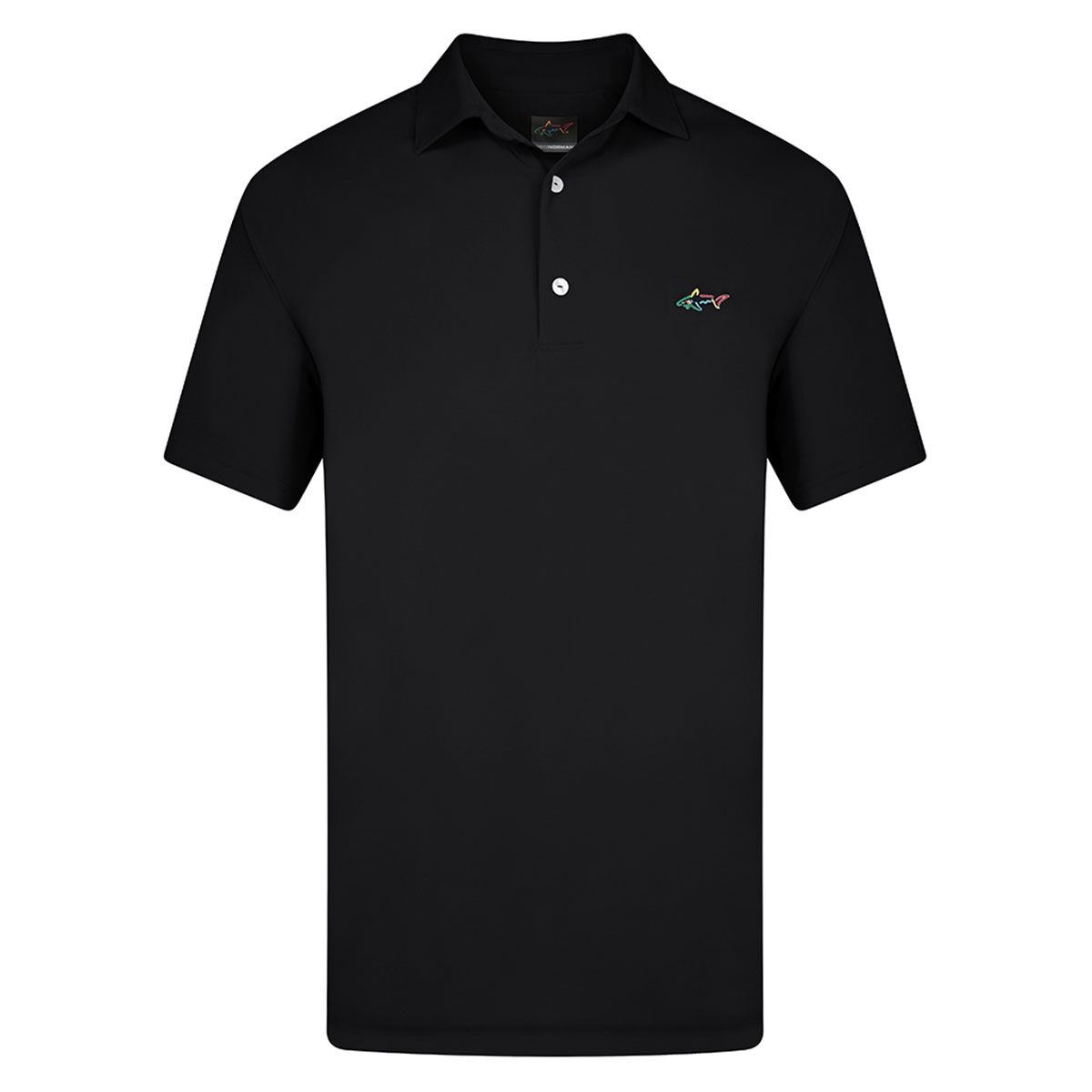 Greg Norman Men’s Shark Logo Golf Polo Shirt, Mens, Black, Small | American Golf