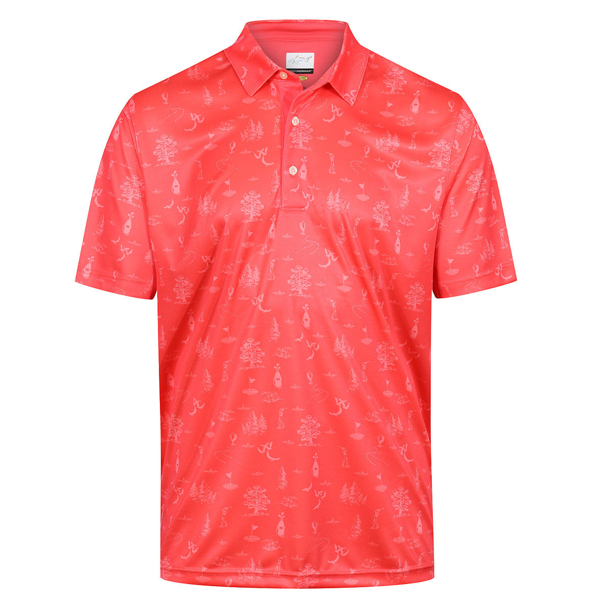 Greg Norman Men’s Toile Print Golf Polo Shirt, Mens, Dubarry, Medium | American Golf