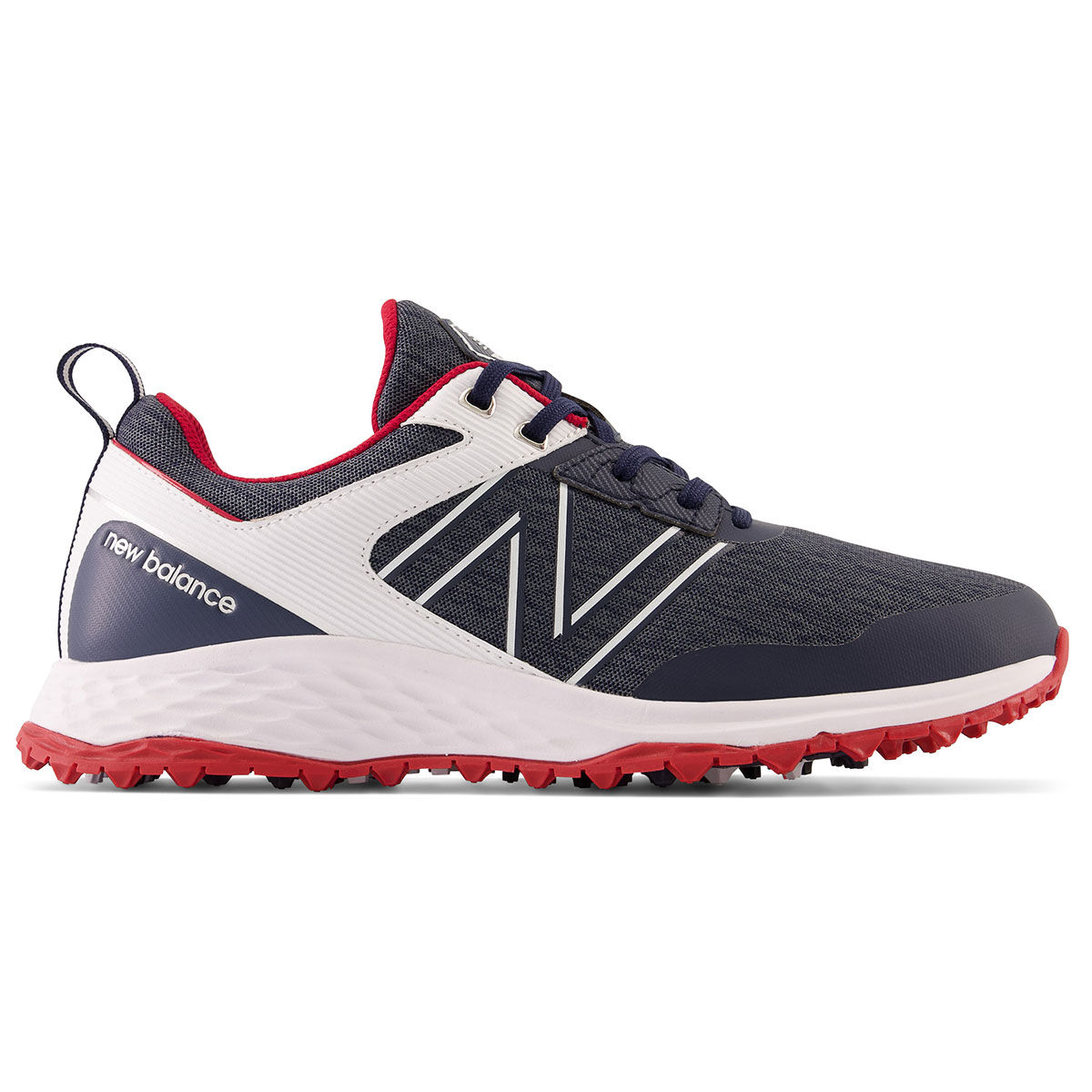 New Balance Men’s Navy Blue and Red Fresh Foam Contend Waterproof Spikeless Golf Shoes, Size: 8.5 | American Golf