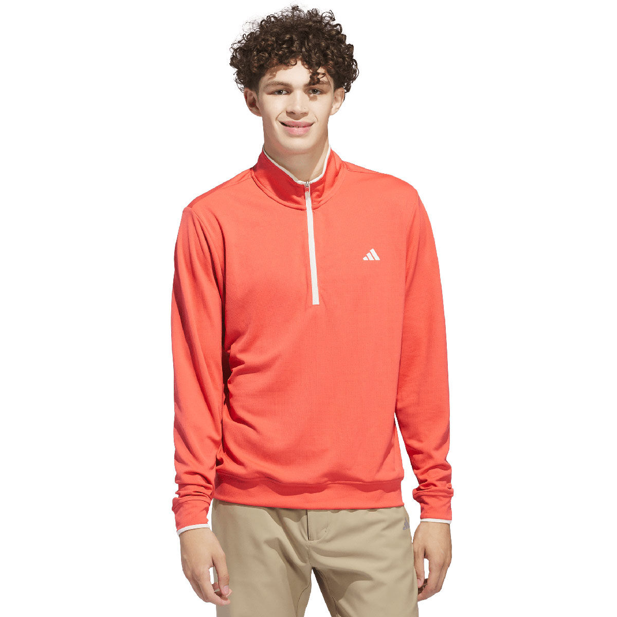 adidas Men’s Lightweight Half Zip Golf Mid Layer, Mens, Preloved scarlet, Medium | American Golf