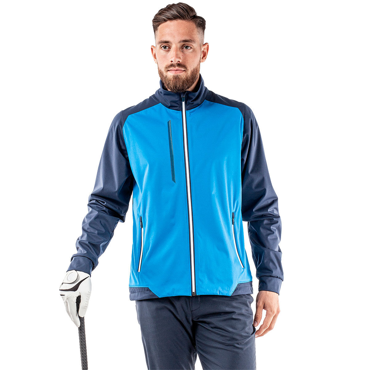Galvin Green Men’s Navy Blue and White Lyle Golf Jacket, Size: Medium | American Golf