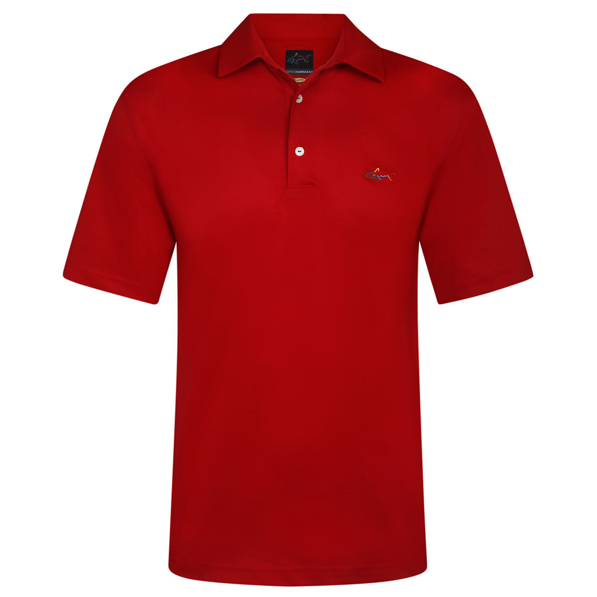 Greg Norman Red Embroidered Shark Logo Golf Polo Shirt, Mens | American Golf, Size: Small