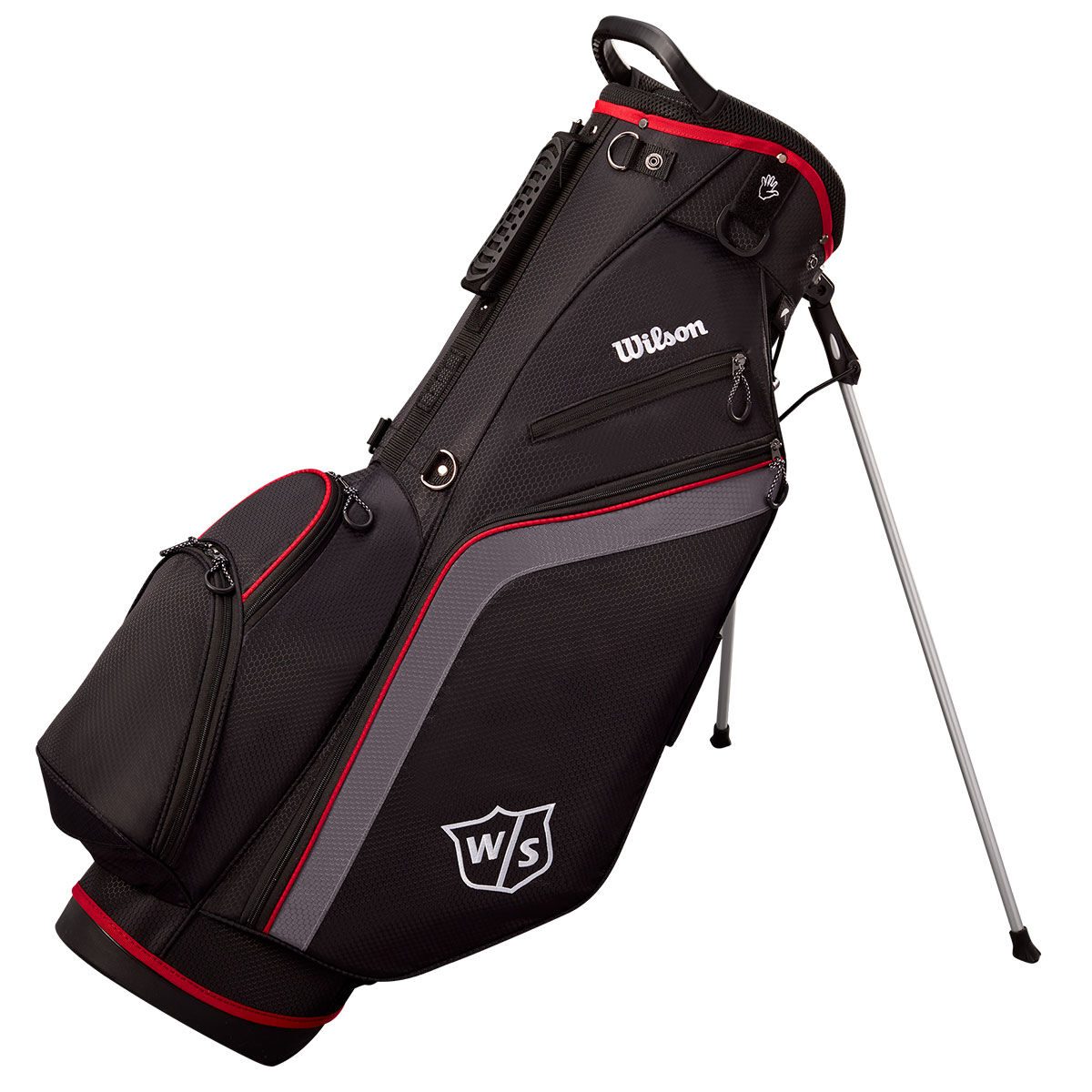 Wilson Staff Mens Black, Charcoal and Red Golf Lite III Golf Stand Bag, Size: One Size | American Golf
