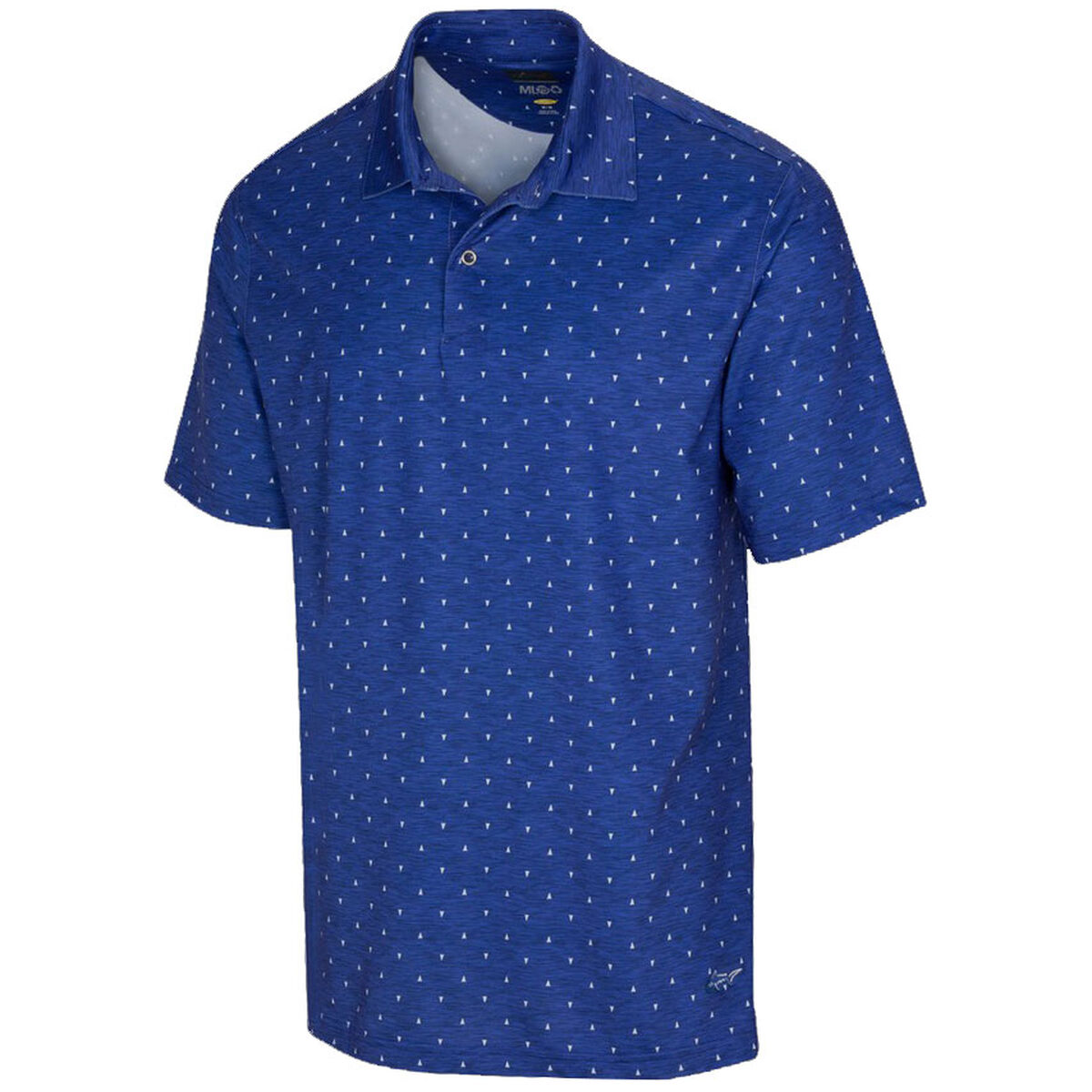 Greg Norman Men’s Blue Comfortable Lab Shark Tooth Golf Polo Shirt, Size: S | American Golf