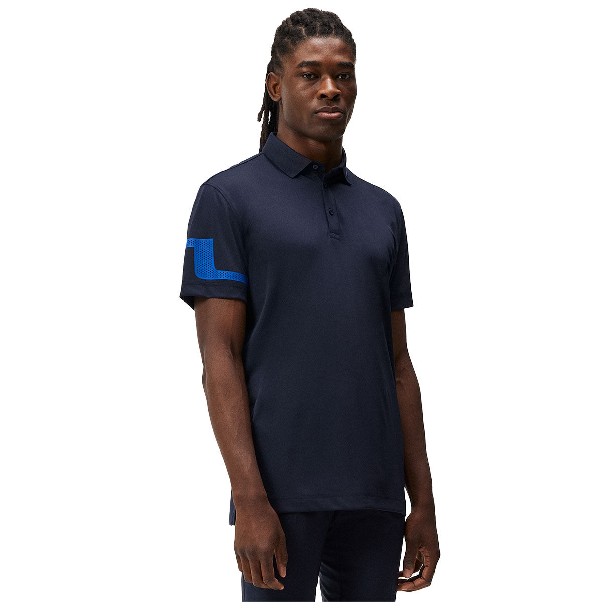 J.Lindeberg Men’s Heath Golf Polo Shirt, Mens, Navy blue, Large | American Golf