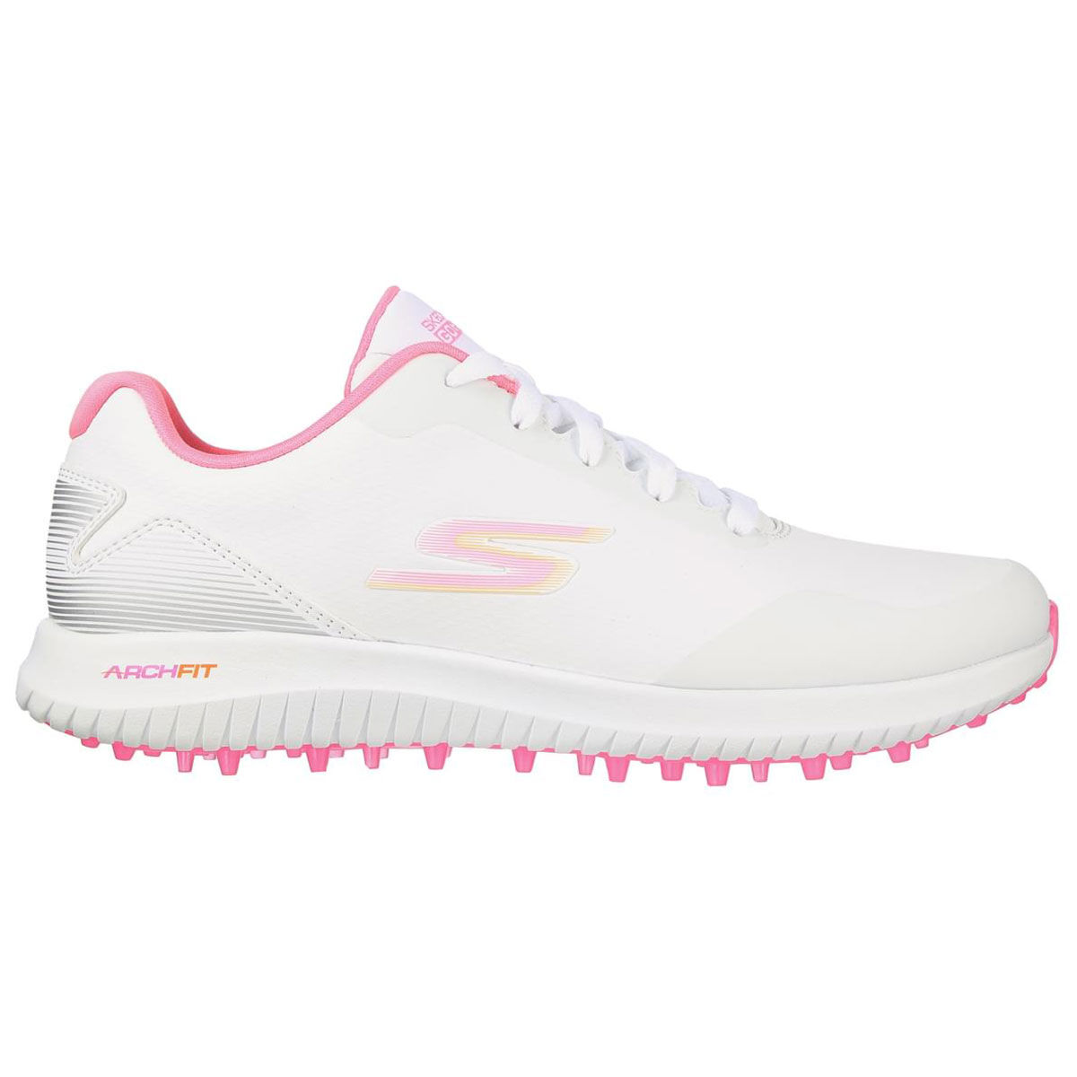 Skechers Womens GO Max 2 Waterproof Spikeless Golf Shoes, Female, White/multi, 4 | American Golf