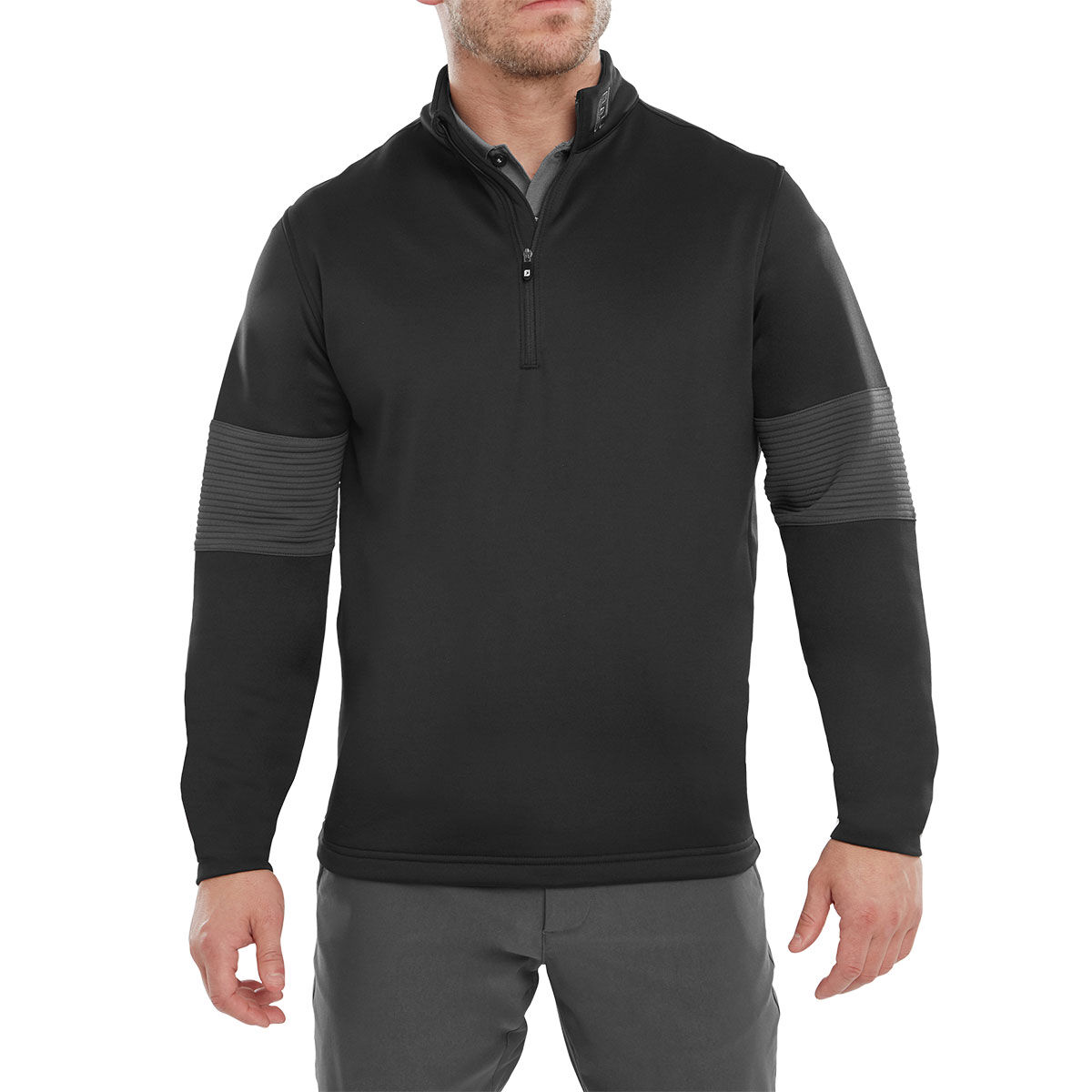 FootJoy Men’s Ribbed Chill-Out XP Golf Midlayer, Mens, Black/charcoal, Small | American Golf
