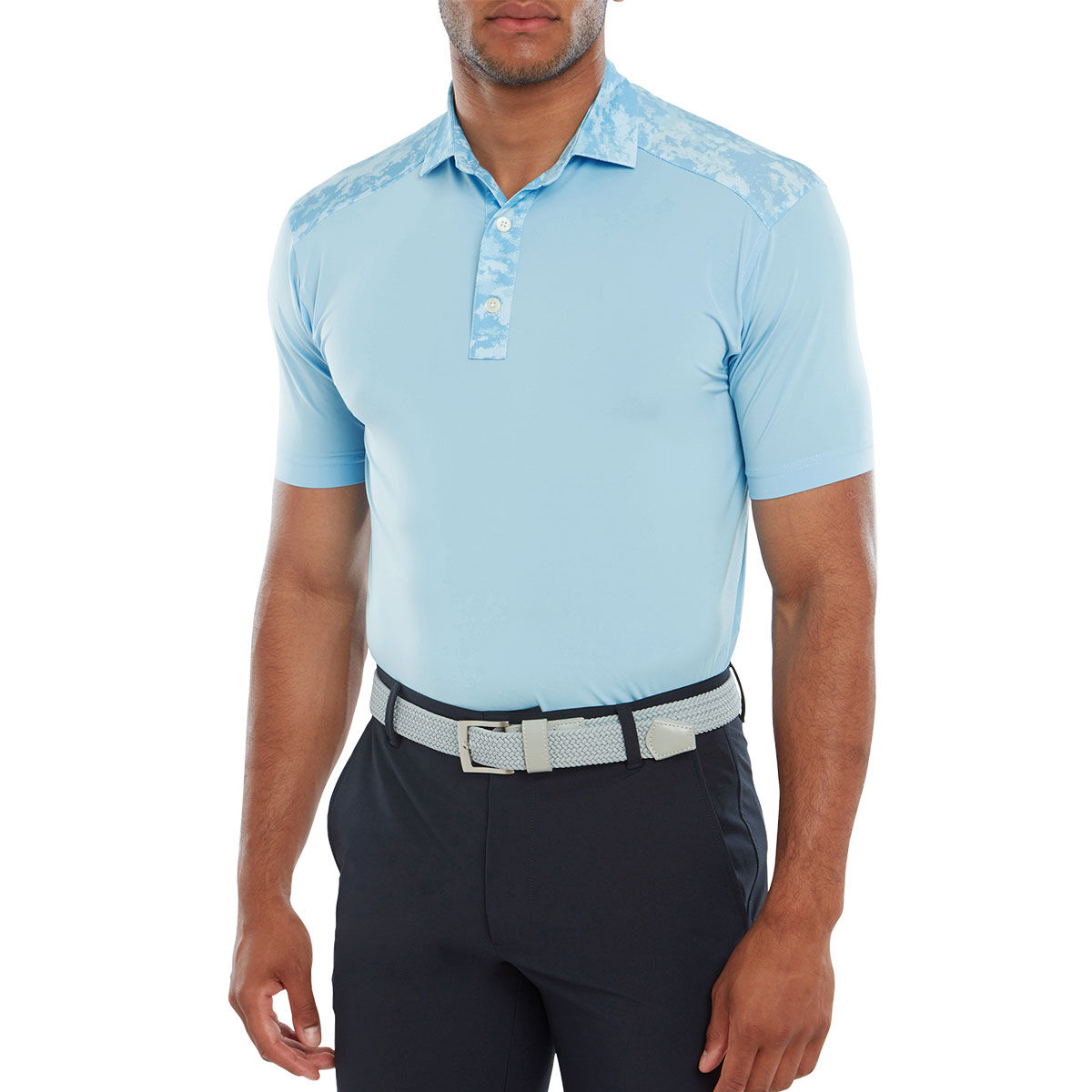 FootJoy Men’s Blue Cloud Camo Trim Golf Polo Shirt, Size: Small | American Golf