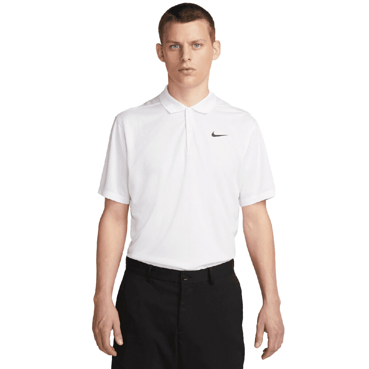 Nike Men’s Men Dri-FIT Victory+ Jacquard Golf Polo Shirt, Mens, White/black, Large | American Golf