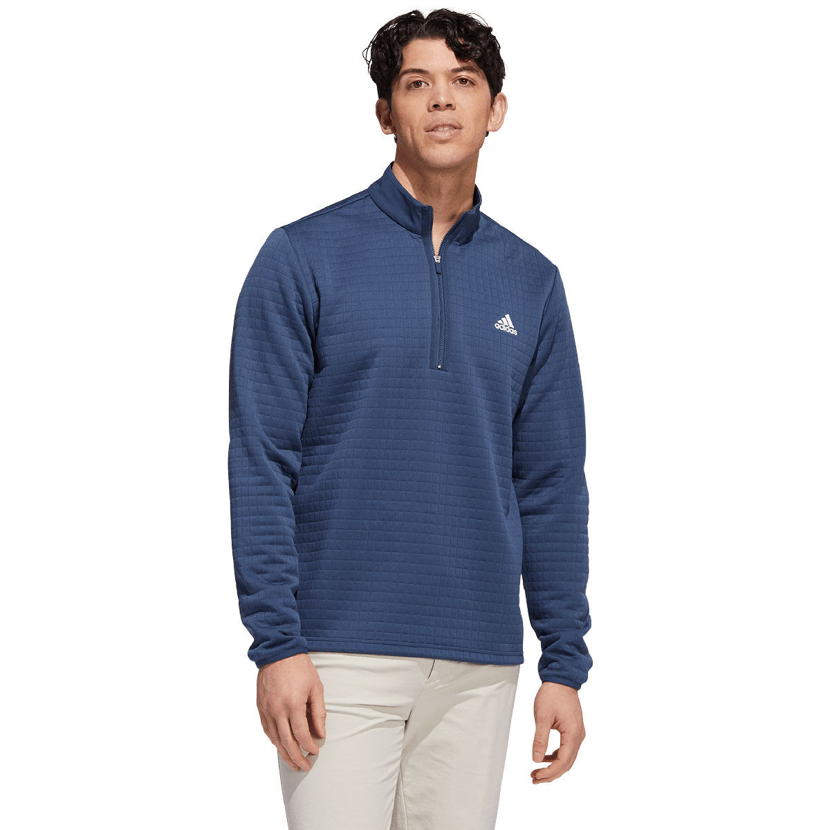 adidas Golf Men’s Navy Blue Lightweight DWR Quarter Zip Golf Mid Layer, Size: XS | American Golf