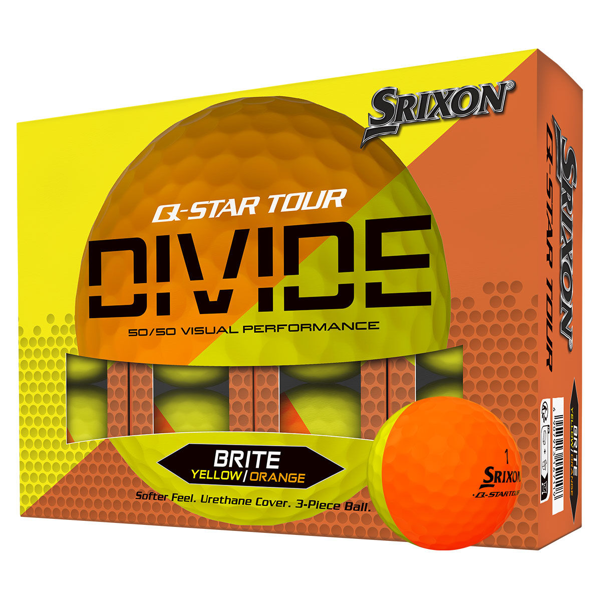 Srixon Q-Star Tour Divide 12 Golf Ball Pack, Mens, Yellow/orange | American Golf