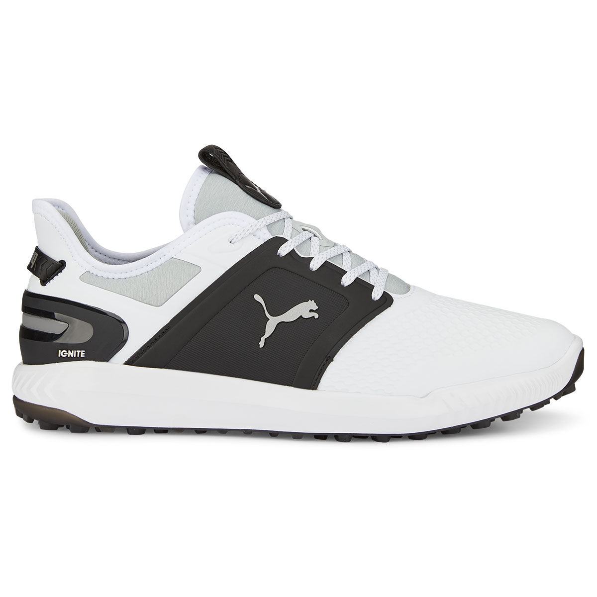 PUMA Golf Men’s White and Black IGNITE ELEVATE Waterproof Spikeless Golf Shoes, Size: 8 | American Golf