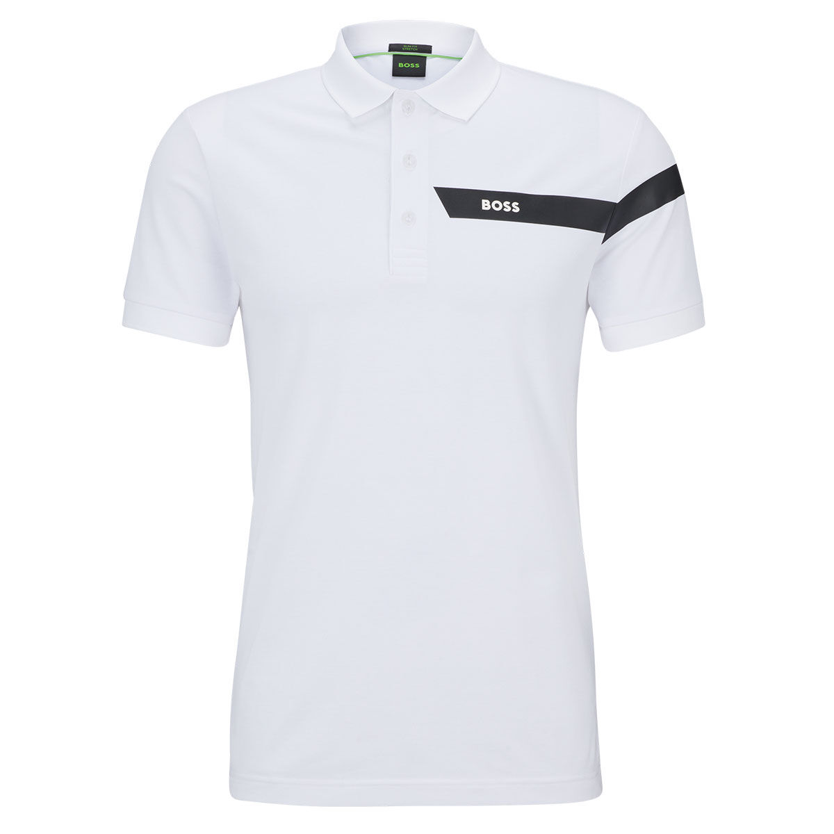 Hugo Boss Men’s White and Black Stripe Paule Golf Polo Shirt, Size: Large | American Golf