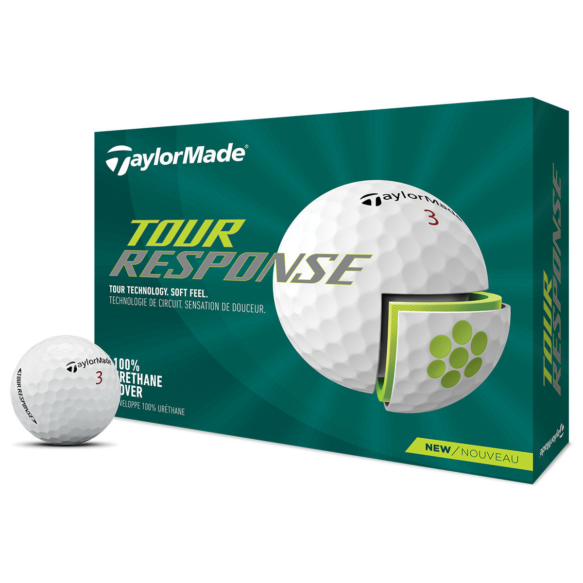 TaylorMade Tour Response 12 Golf Ball Pack, Male, White, One Size | American Golf