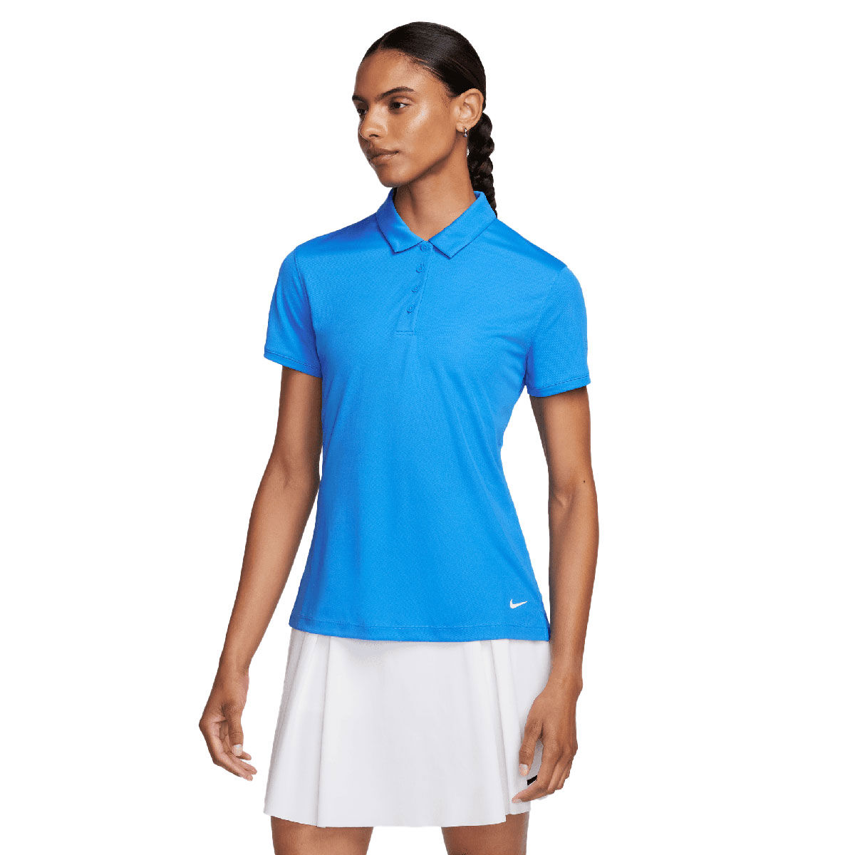 Nike Womens Dri-FIT Victory Golf Polo Shirt, Female, Photo blue/white, Medium | American Golf