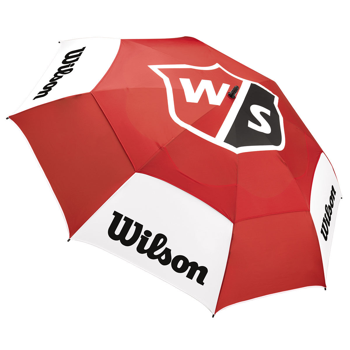 Wilson Staff White And Red Long Lasting Logo Print Tour Umbrella, One Size | American Golf
